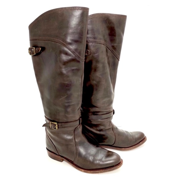 Frye 77561 Belted Dorado Riding Leather Knee High Boot in Brown - Picture 4 of 9